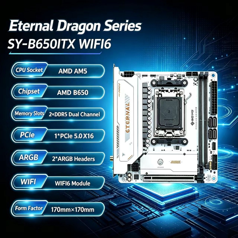 B650 Itx Motherboard Wifi - SY-B650ITX WIFI6 AMD Mini Anakart AMD